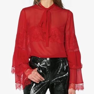 Giambattista Valli silk lace blouse SZ small